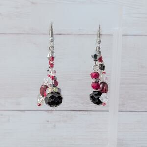 Dangle Earrings - Pink/Red/Other Tones - Fair Condition
